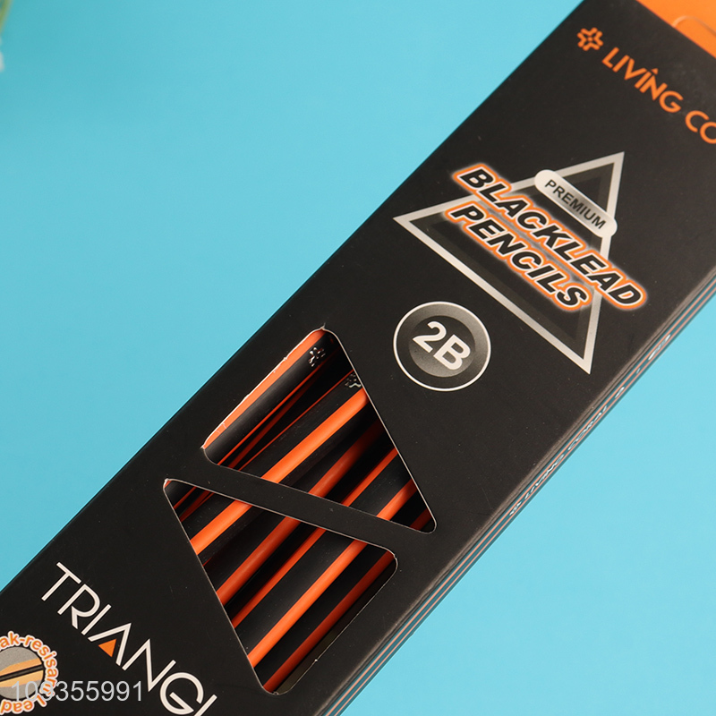 Good quality triangle 2B blacklead pencils for students