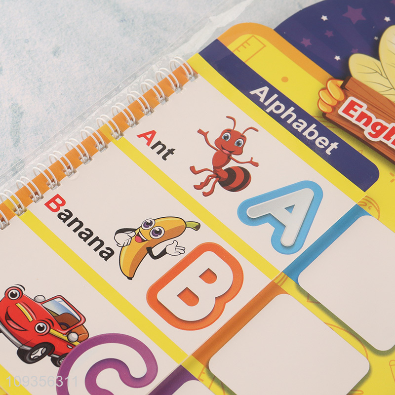 Good selling erasable kids English letter learning book