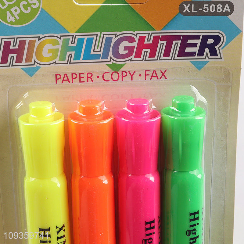 China wholesale 4pcs highlighter pen fluorescent pen