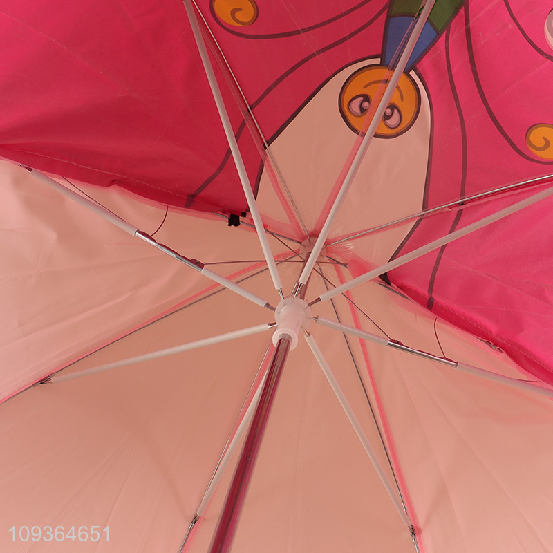 Low price pink butterfly waterproof children umbrella