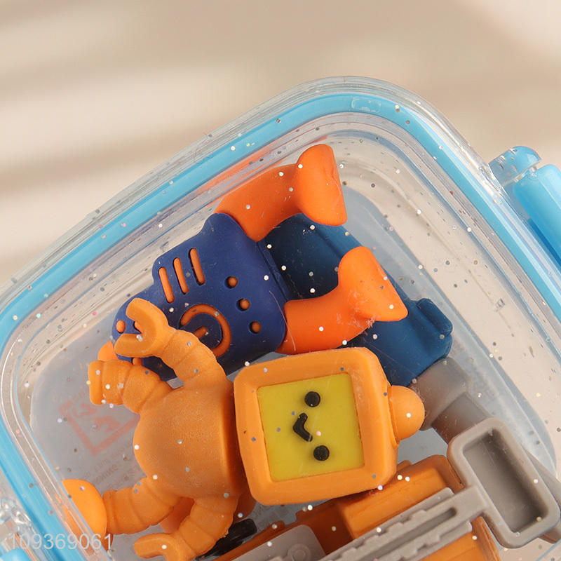 Low price robot series creative stationery eraser set