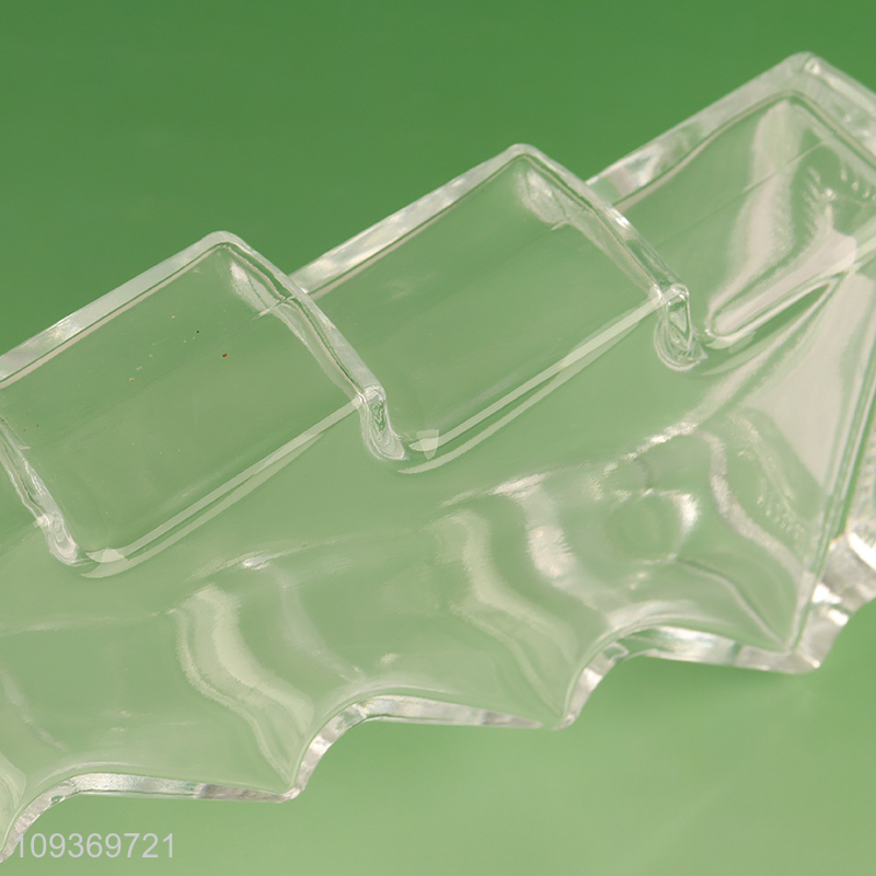 Good selling clear xmas tree shape glass wine bottle