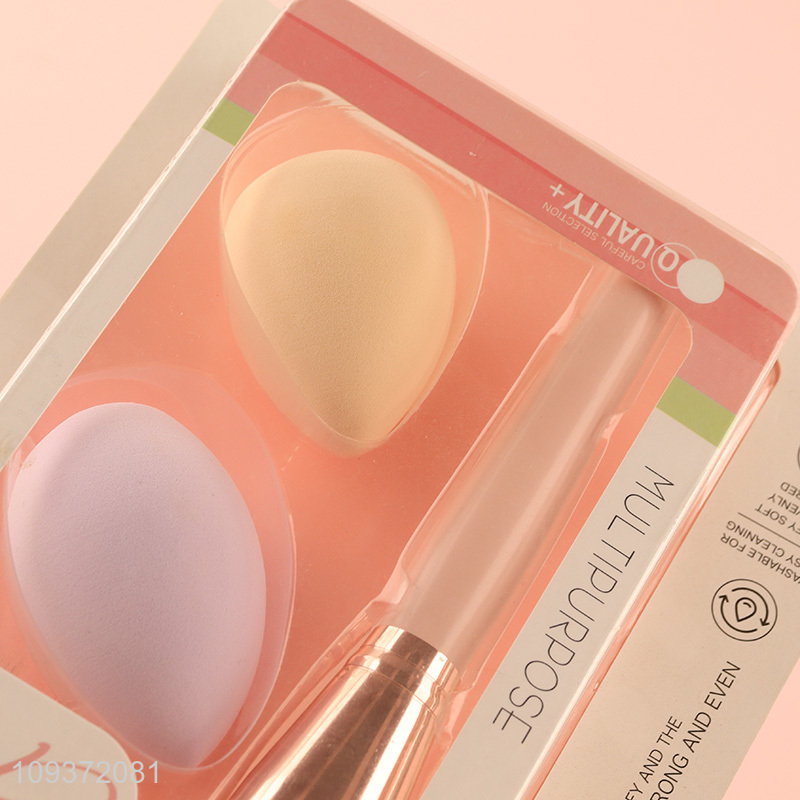 China supplier reusable makeup puff cosmetic brush set