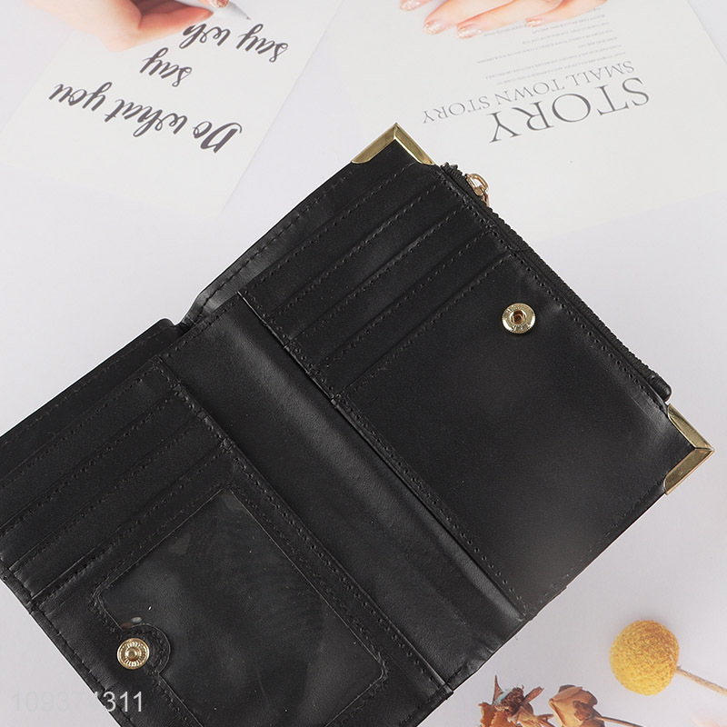 Low price black leather waterproof fashion wallet