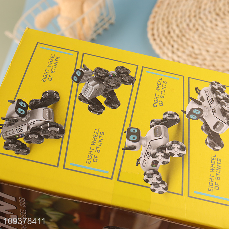 Good price remote control eight-wheel stunt robot dog toys