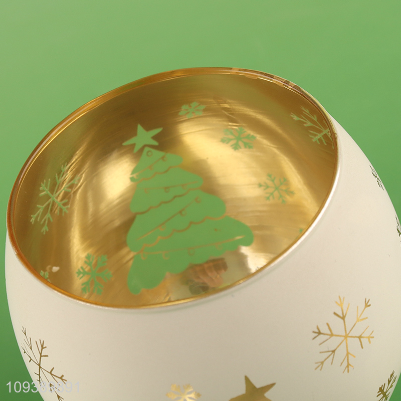 Hot items Christmas glass candle jar holder candle cup