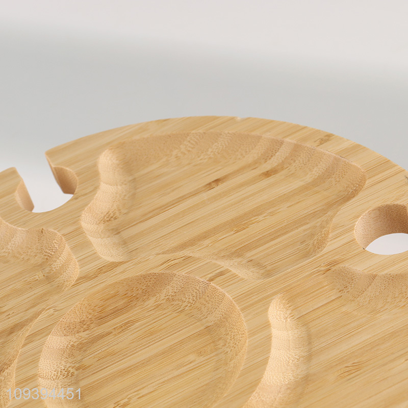 New arrival wooden multi-compartment snack tray mini table