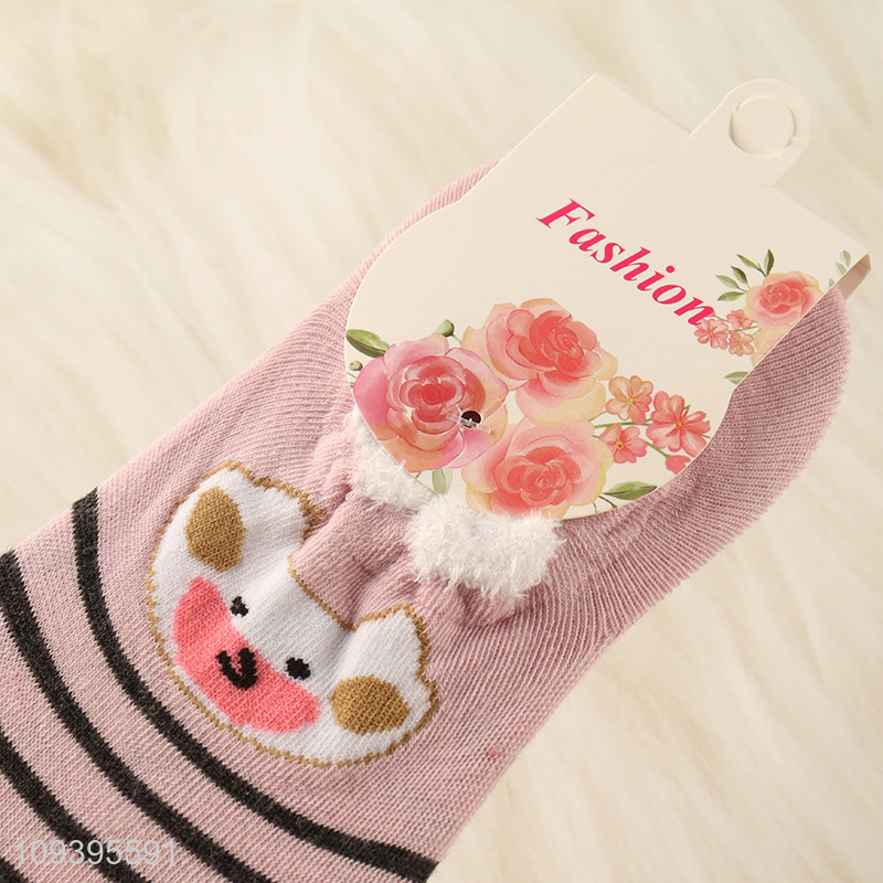 New style cute cartoon animal polyester boat socks