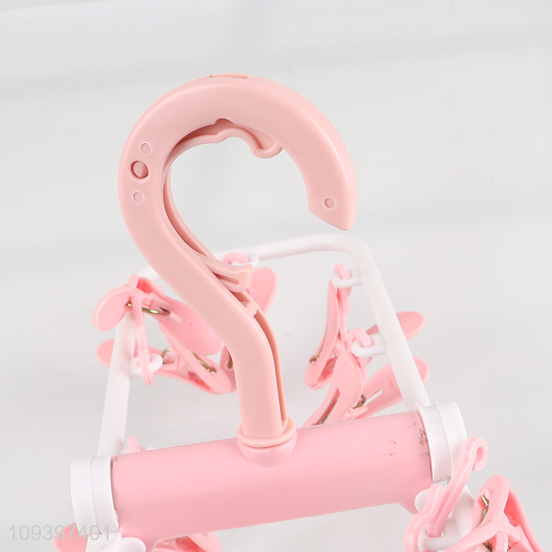 Hot sale oldable clothes hanger with multiple clips for socks