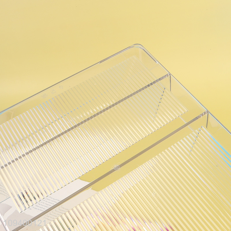 Good quality transparent divided storage box with 3 compartments