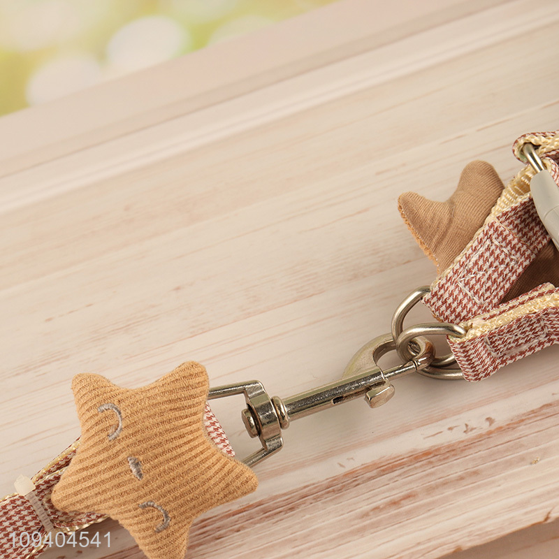 Factory price cute star dog harness and leash set