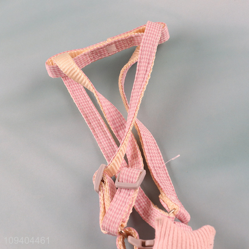 Wholesale pink star dog harness and leash set
