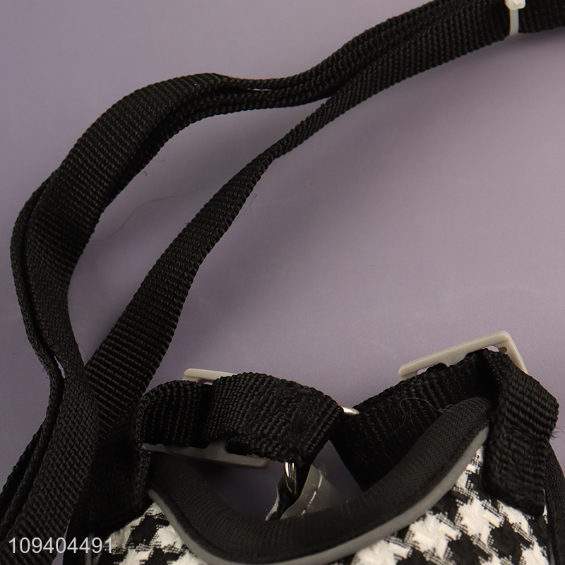 Top sale black adjustable dog harness and leash set