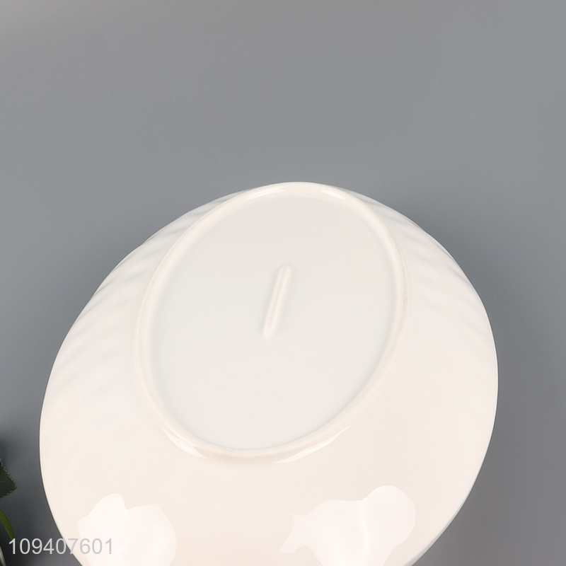 China wholesale oval ceramic fish plate with handles