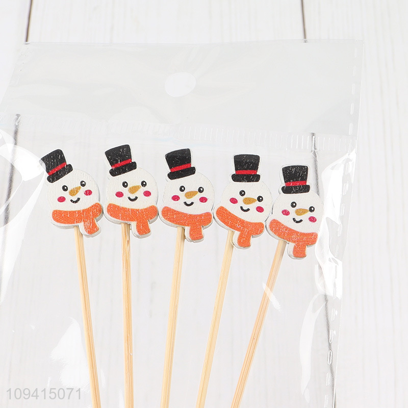 Best selling snowman cake topper fruit picks
