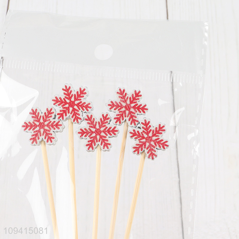 Best sale snowflakes cake topper fruit picks