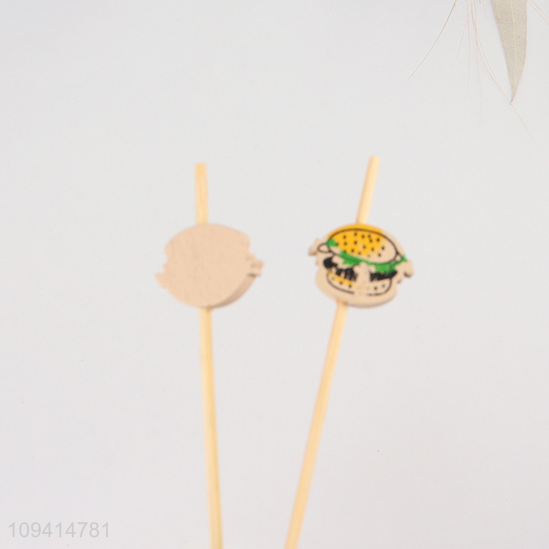 Hot sale hamburger shape fruit skewers fruit picks