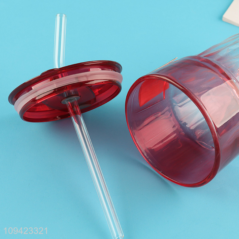 New arrival  portable glass straw cup with lid