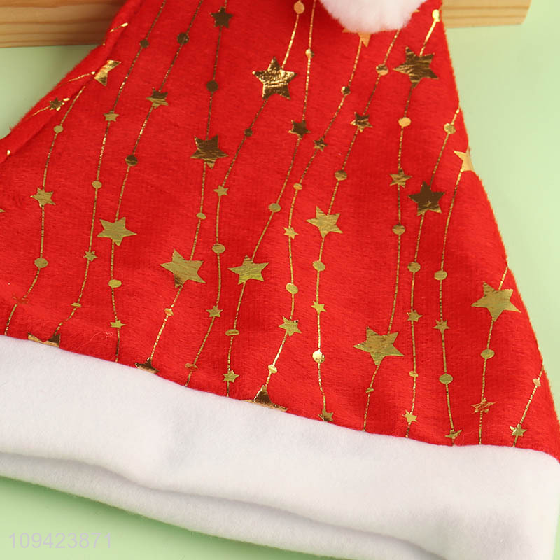 Low price star polyester christmas hat for party
