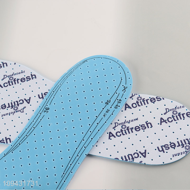 Hot sale blue latex printed fabric perforated insole
