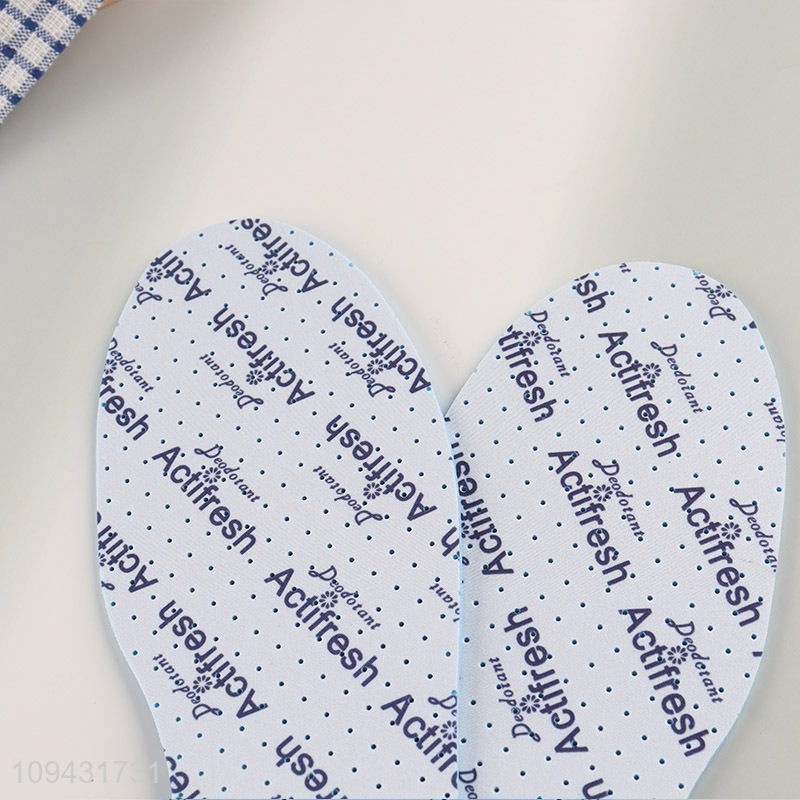 Hot sale blue latex printed fabric perforated insole