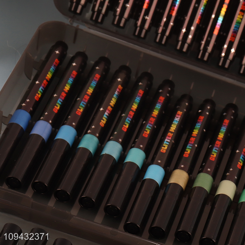 China wholesale colorful glitter marker pen for kids