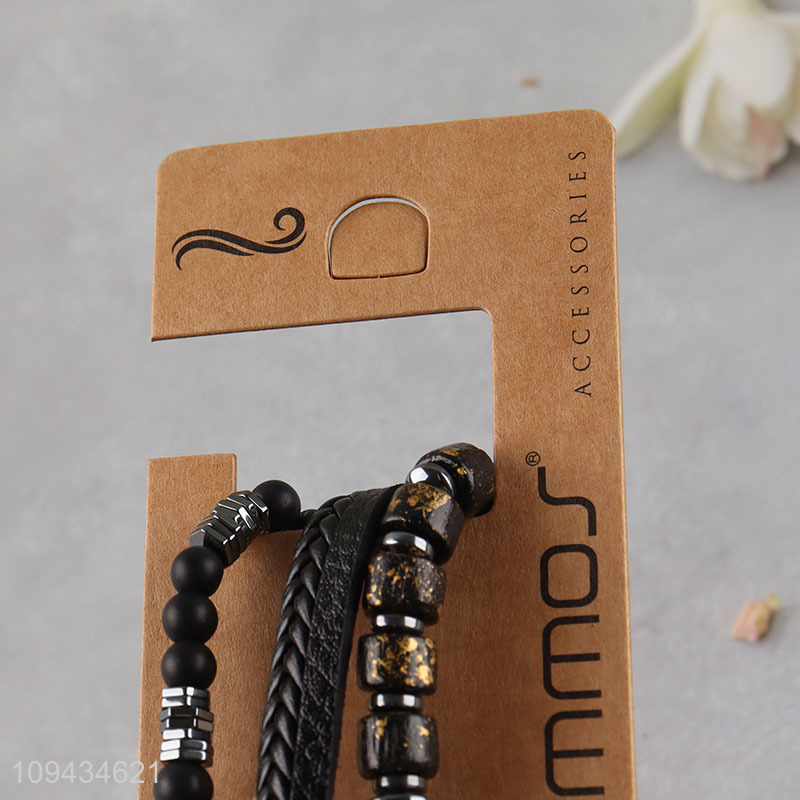 Wholesale fashion beaded braided bracelet set