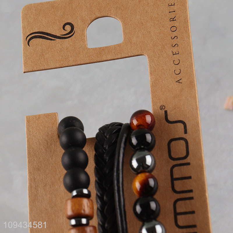China factory beaded braided bracelet set for fashion jewelry