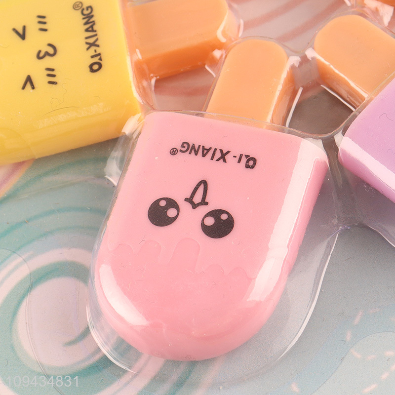Good quality popsicle shape cartoon highlighter pen set