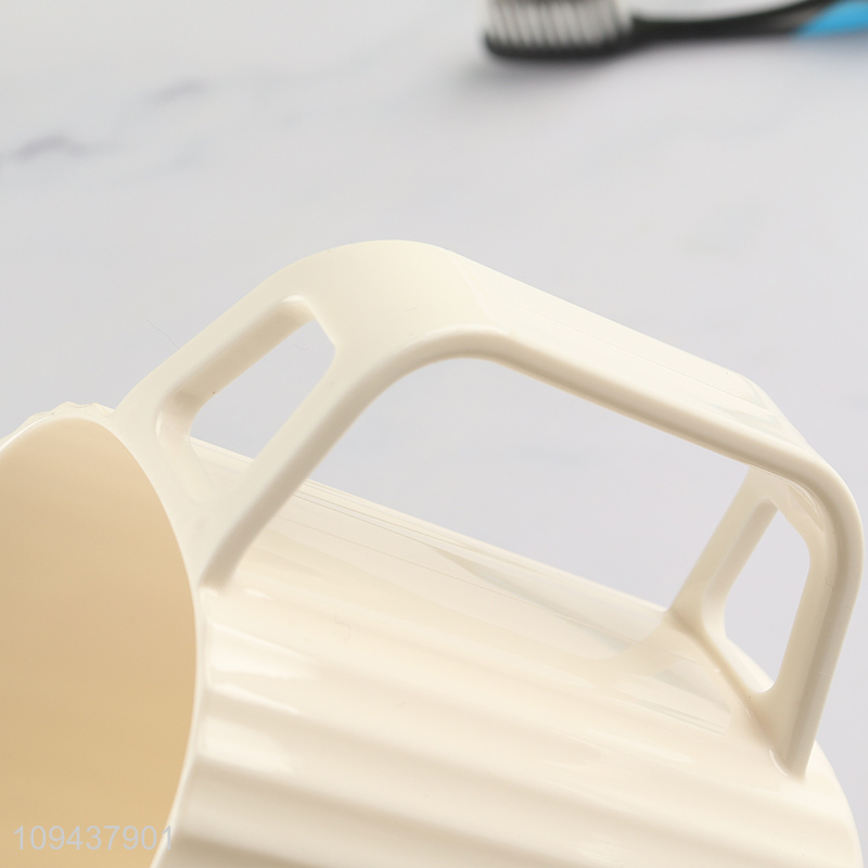 Vertical Ribbed Bathroom Tumbler Mouthwash Cup Plastic Cup