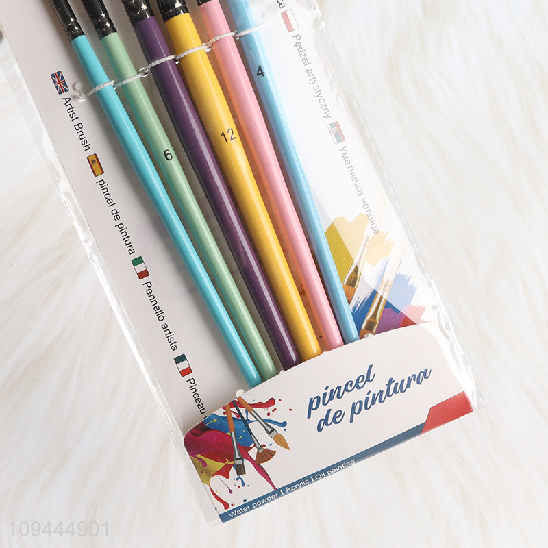 Top selling 6pcs professional artist painting brush set
