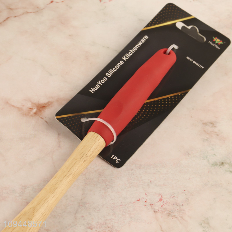 Top sale wooden handle silicone basting spoon wholesale