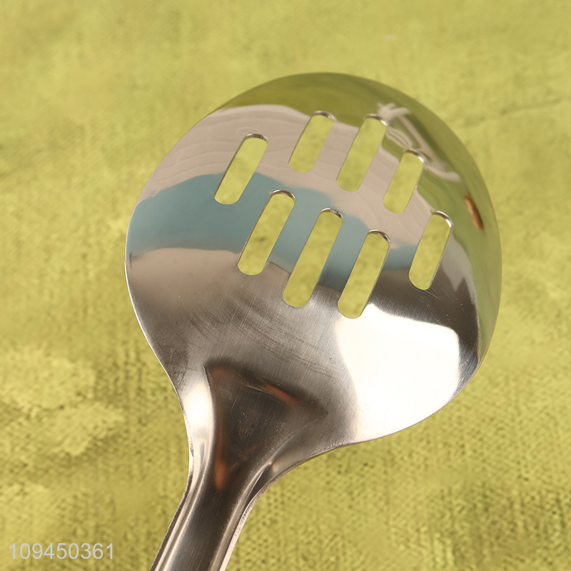 Hot selling long handle kitchen slotted spoon