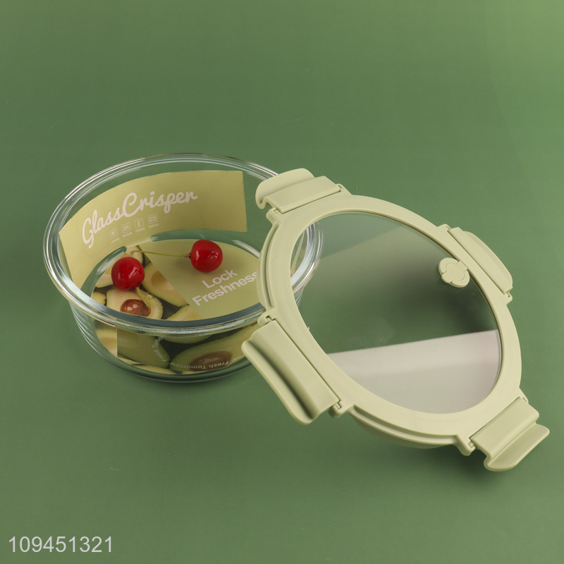 Hot selling kitchen round glass preservation box
