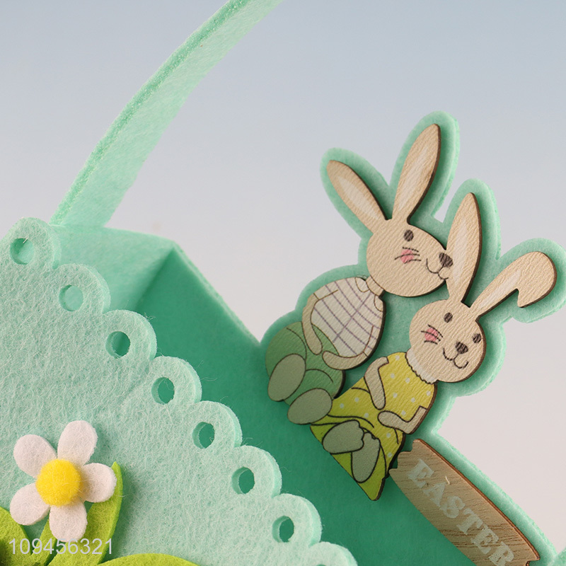 Good quality bunny felt tote basket candy basket