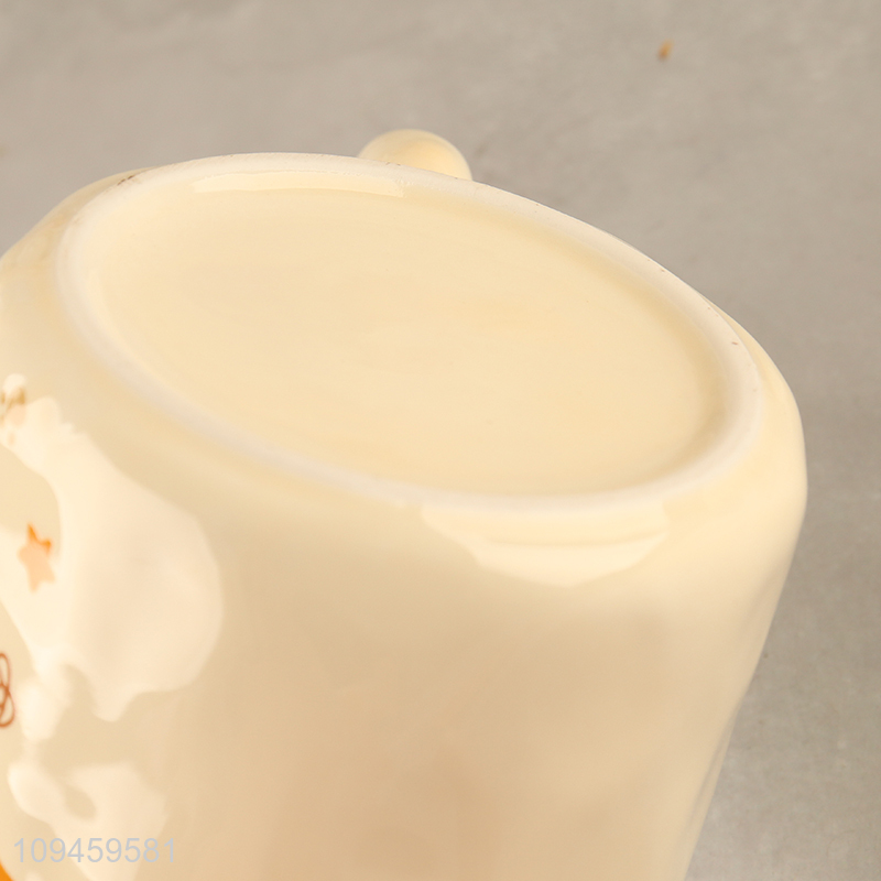 Latest products cartoon ceramic water cup with lid