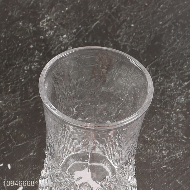 Yiwu market embossed glass beer cup drinking cup