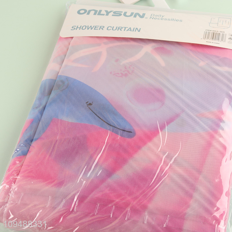 Yiwu market waterproof polyester shower curtain for sale