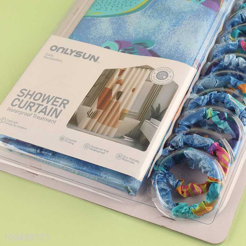 Good price waterproof polyester shower curtain