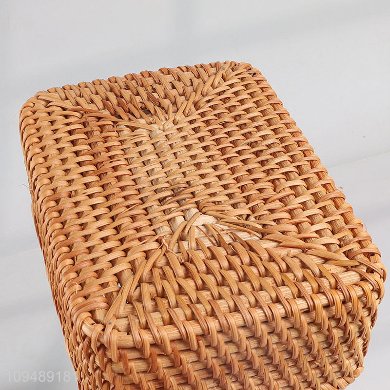 Wholesale rectangle rattan storage basket for household