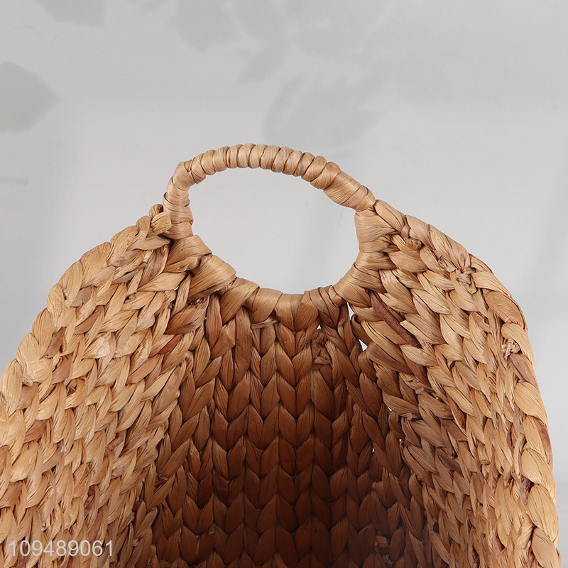 Hot selling water hyacinth storage basket with handle