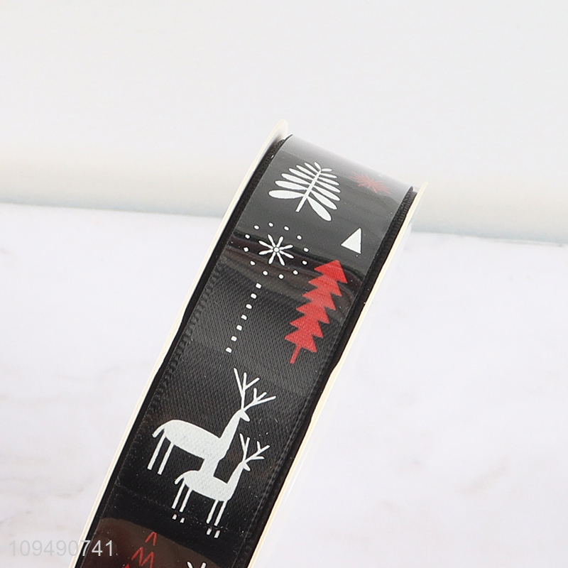 Hot sale christmas series polyester wrapping ribbon