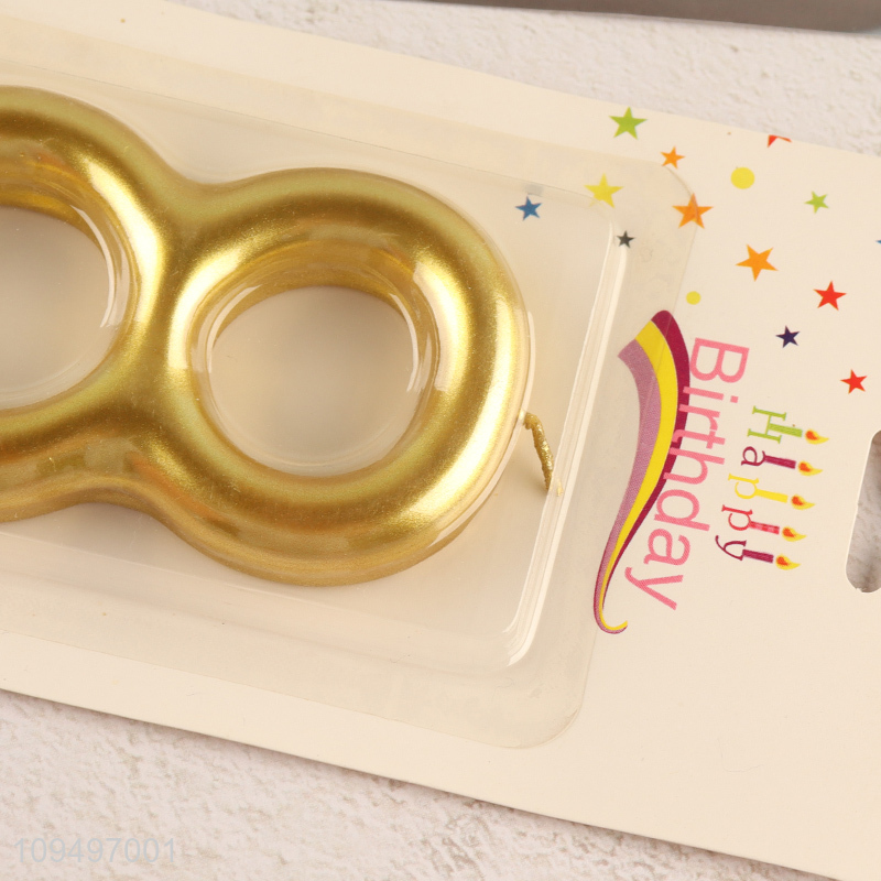 China wholesale golden party supplies birthday cake candle