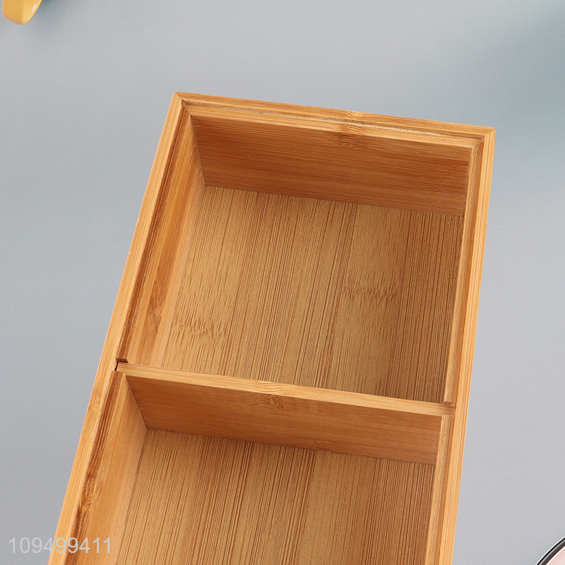 China supplier 2-compartment bamboo storage box with lid