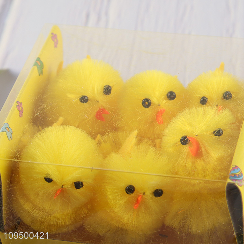 New arrival 6pcs Easter decoration yellow chick ornaments