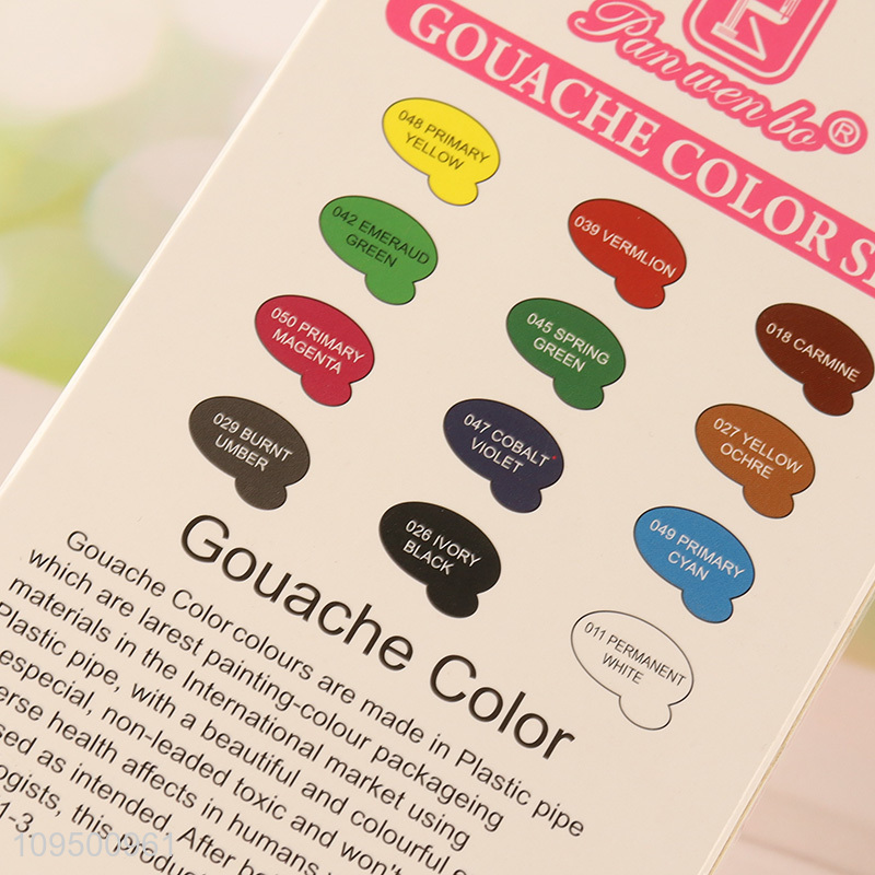 New arrival 12 colors gouache paint set