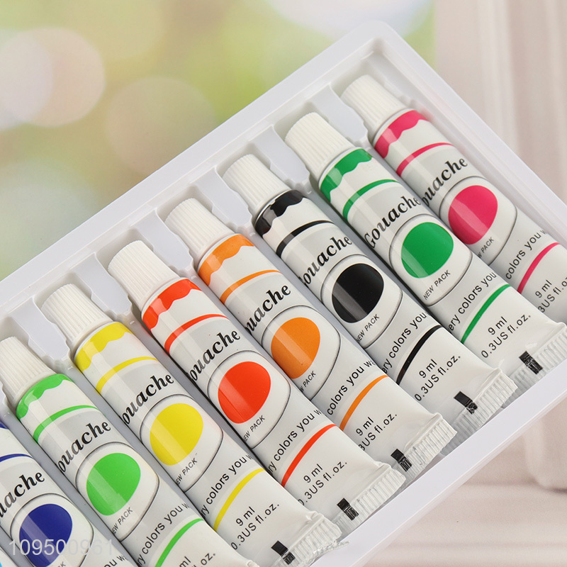 New arrival 12 colors gouache paint set