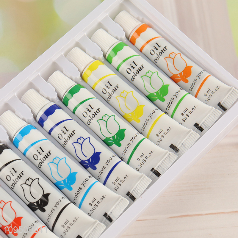 China wholesale 12 colors non-toxic oil paint set