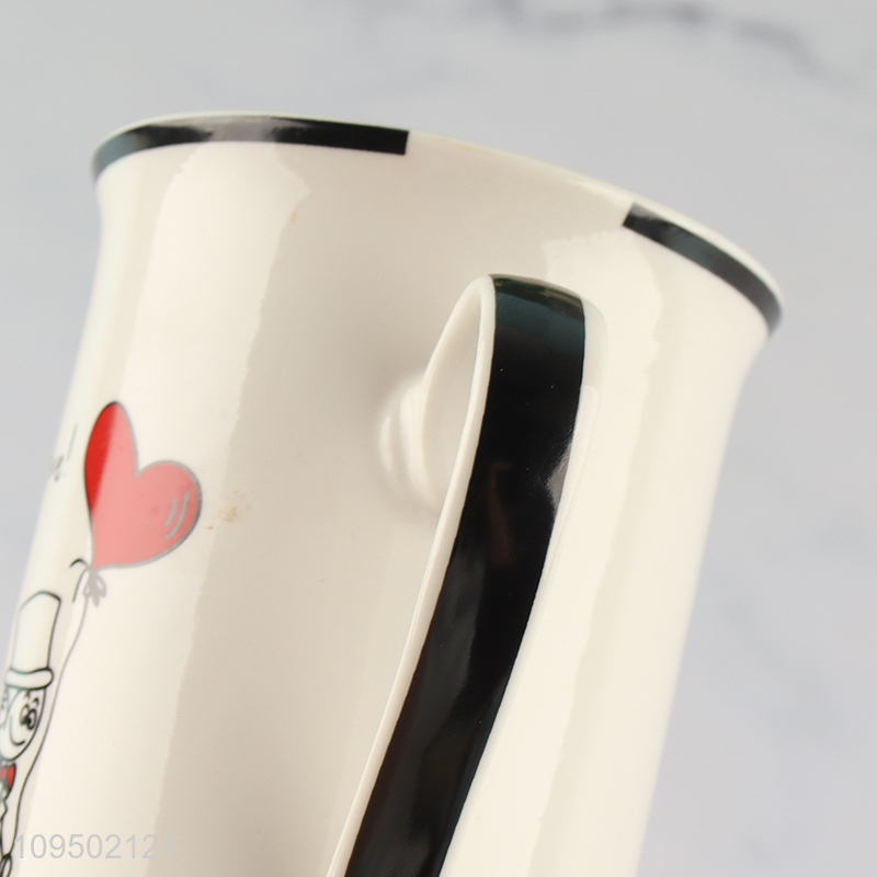 Latest products ceramic cup water cup with handle
