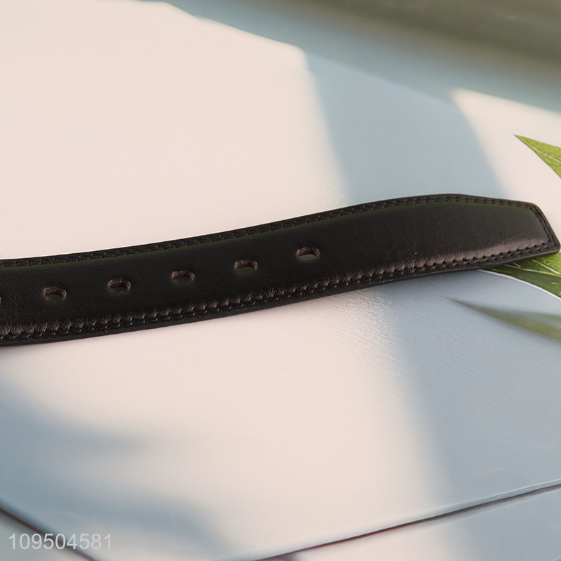 Hot sale black leather buckle belt waist belt
